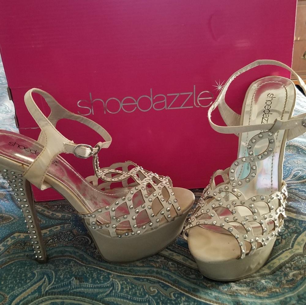 Crystaled strappy ShoeDazzle stiletto